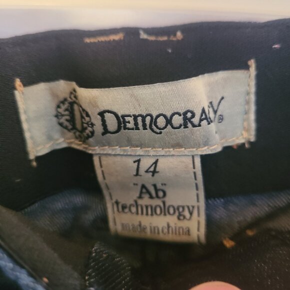 Democracy Jeans Women's Size 14 Dark Wash AB Technology Denim Skinny Mid Rise - Picture 5 of 6